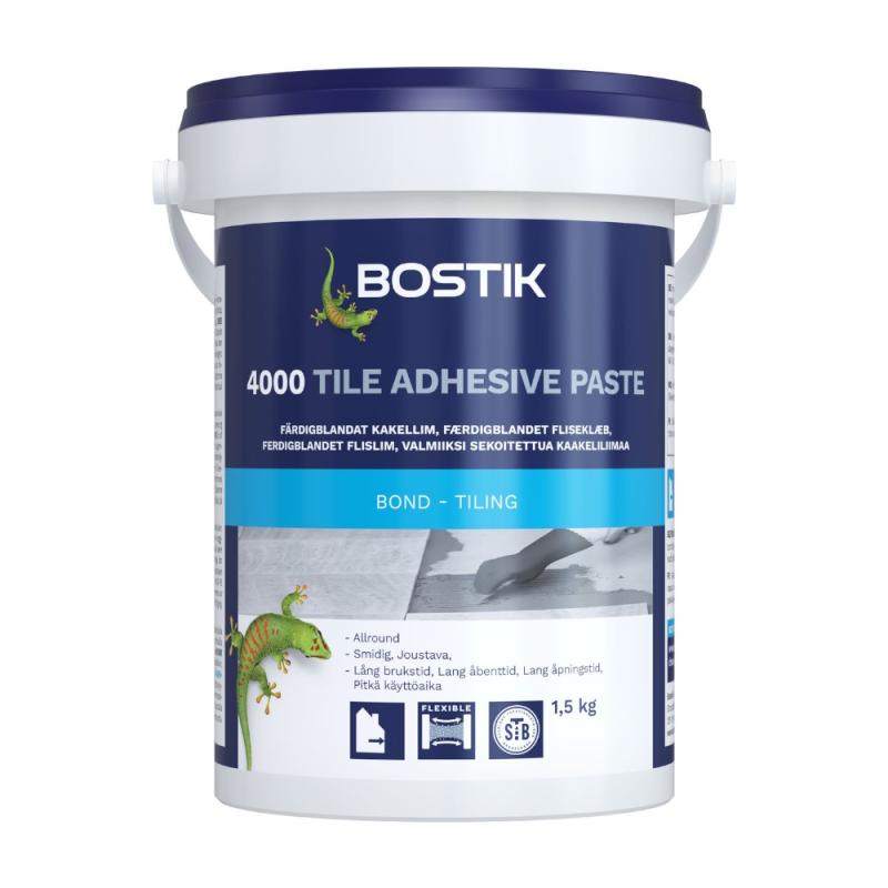 Fliseklæber 4000 Fliseklæberpasta 1,5kg Bostik