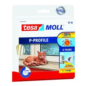 Tætningsliste E-List 6m Hvid 10stk Tesa