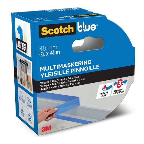 Maskeringstape Til Alle Overflader 48mmx41m Blå 3M