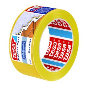 Byggetape sPVC Præget 50mmx33m Gul Tesa
