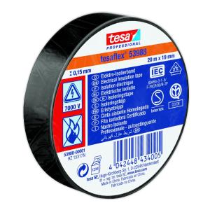 Insulation Tape, 19mmx20m, Black, 10pcs, Tesa