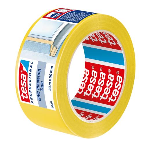 Byggtejp sPVC 50mmx33m Gul Tesa