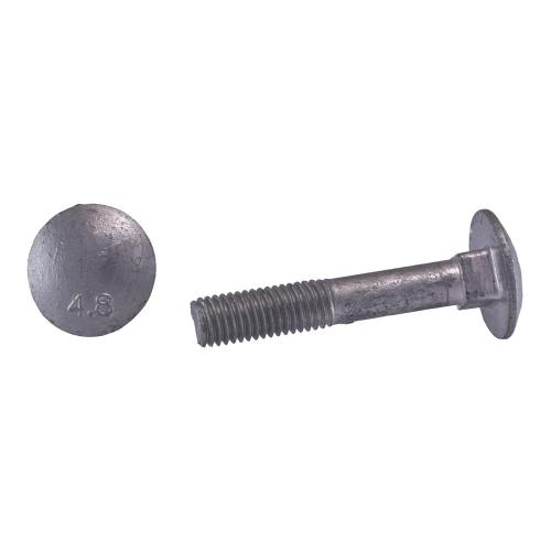 Bræddebolt MVBF 4.8U DIN 603 Kuglehoved M10x160mm Varmgalvaniseret 25stk Arvid Nilsson