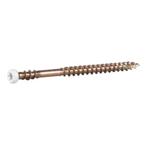 Strip Base Floor Screw Wood/Steel Joist 3.9x57mm Lacquered C2 White 250pcs Essve