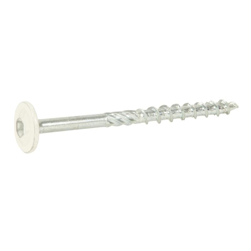 Konstruktionsskrue-W (WAF) Med Stort Hvidmalet Hoved FZB 6x80mm 100stk Essve