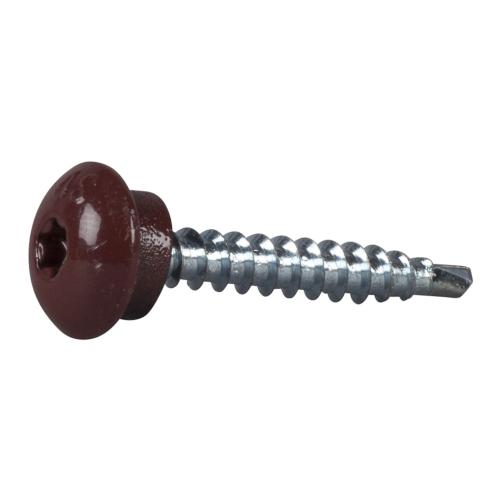 Farmarskruv Decor Borrspets TX25 4,8x35mm Blankförzinkad C3 Röd RAL 3009 250st Essve