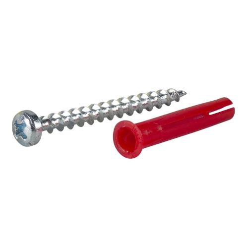 Skrue Med Plastprop Rød 4,2x45mm 8stkx10pakke Essve