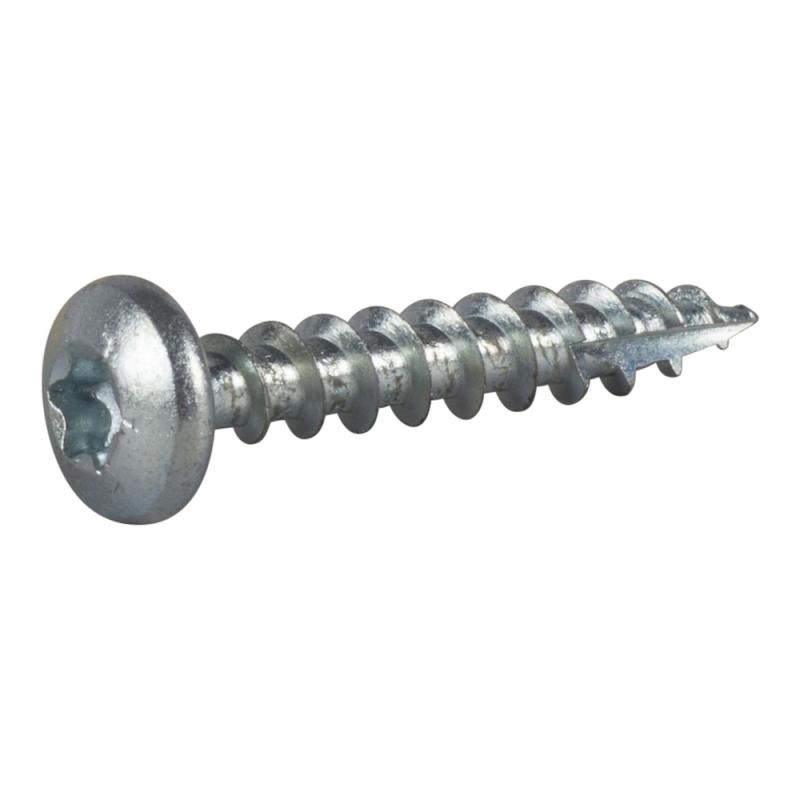 Træskrue Kuglehoved Fuldgevind TX25 5x30mm Blank Zink C1 200stk Essve