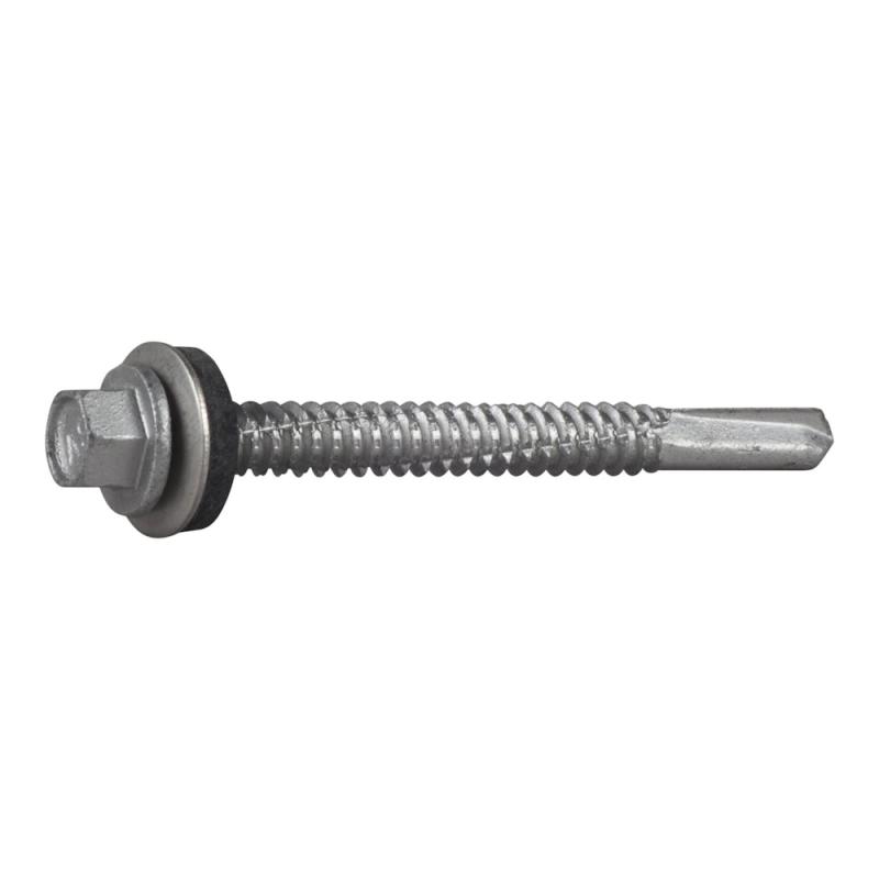 Byggplåtskruv Borrsp Sexkantshuvud Rostfritt Bricka 6,3x65mm Corrseal C4 100st Essve