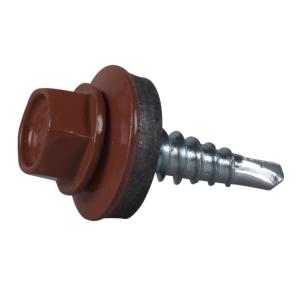 Farmarskruv Med Borrspets 4,8x20mm Tegelröd 250st Essve