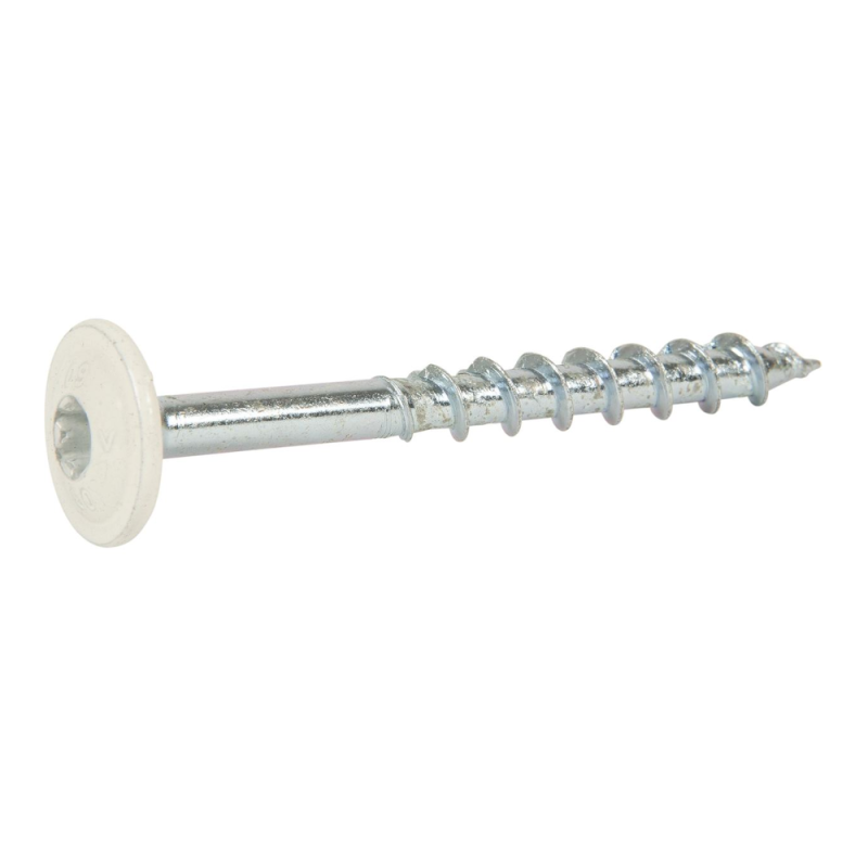 Trækonstruktionsskrue WAF 6x60mm Blankforzinket + C1 Hvid RAL9010 100stk Essve