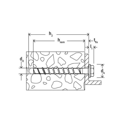 Betonskrue Ultracut FBS II CP US TX40 8x55mm 50stk Fischer