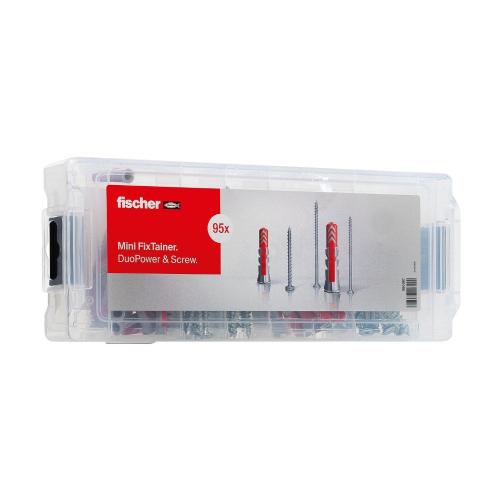 Sortimentsæske Duopower+Skrue Mini Fixtainer Træskrue Fischer