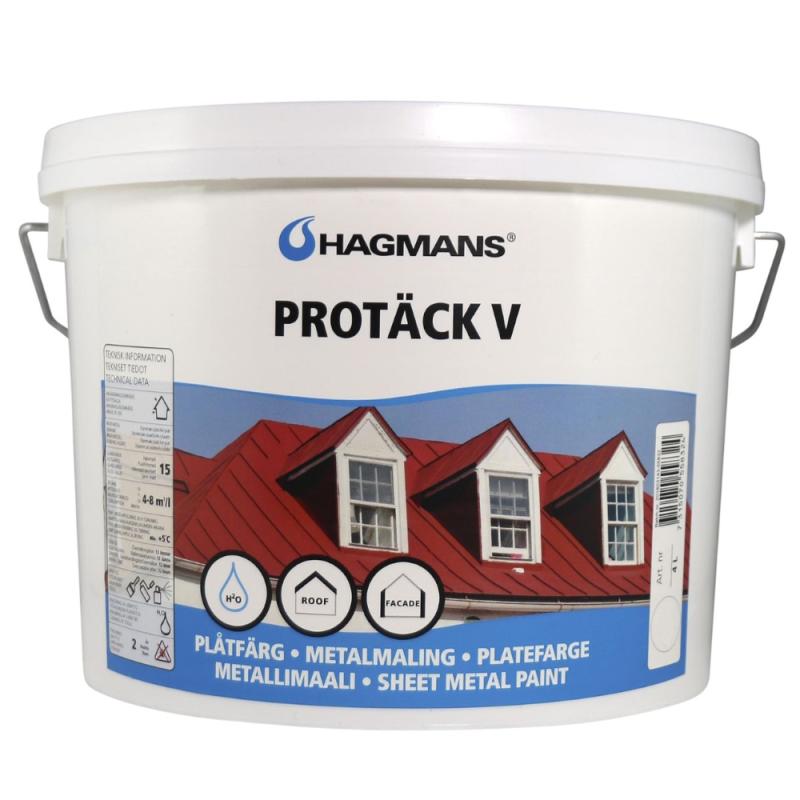 Plåtfärg Protäck V 4 Liter Vit Hagmans