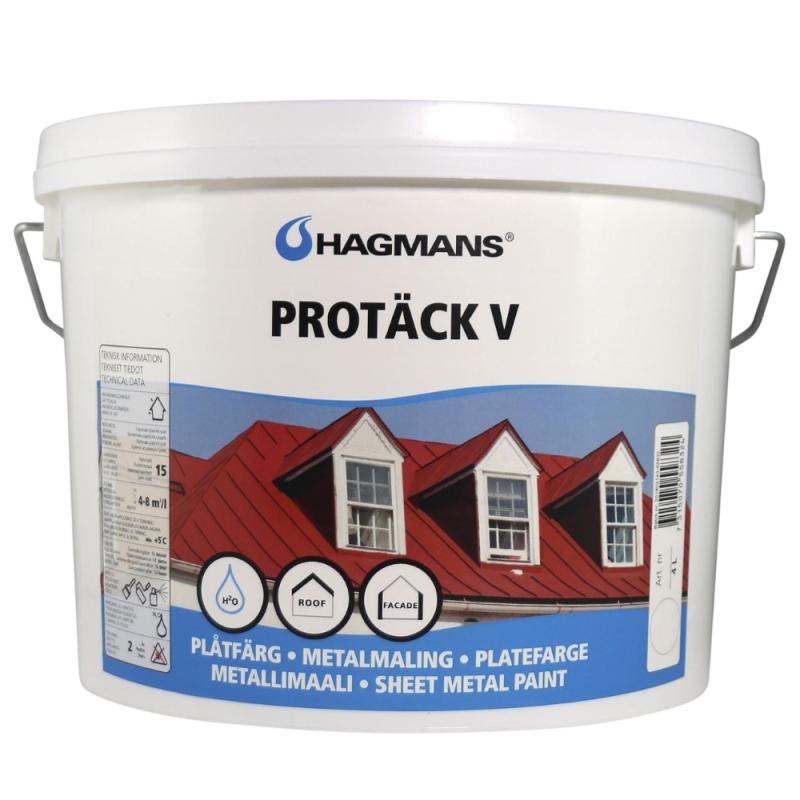 Plåtfärg Protäck V 4 Liter Svart Hagmans