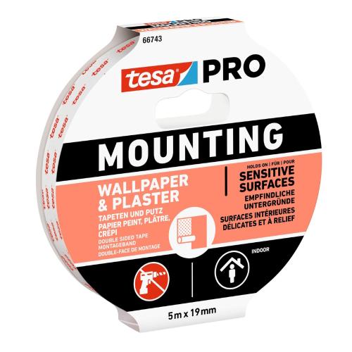 Monteringstejp Pro Transparent 19mmx5m 12st Tesa
