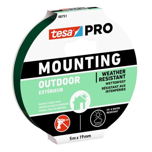 Monteringstejp Pro Utomhus 19mmx5m Tesa