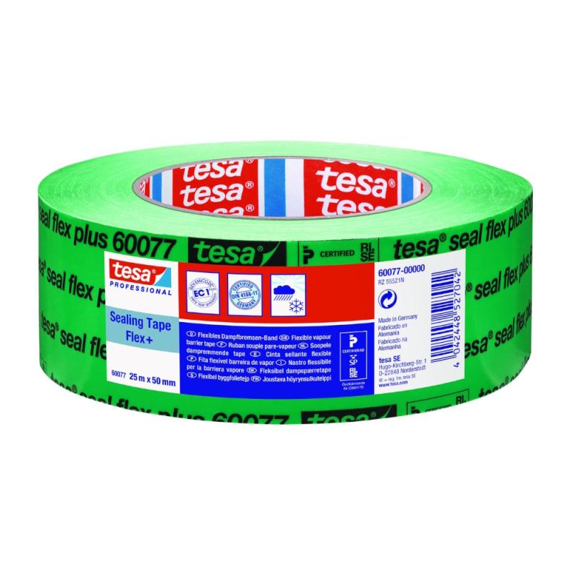 Tesa Byggefolietape Sealflex+ 50mm x 25m – Fleksibel Dampspærretape til Indendørs & Udendørs