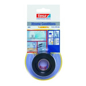 Silikone Tape Extreme 25mmx3m Sort 16stk Tesa