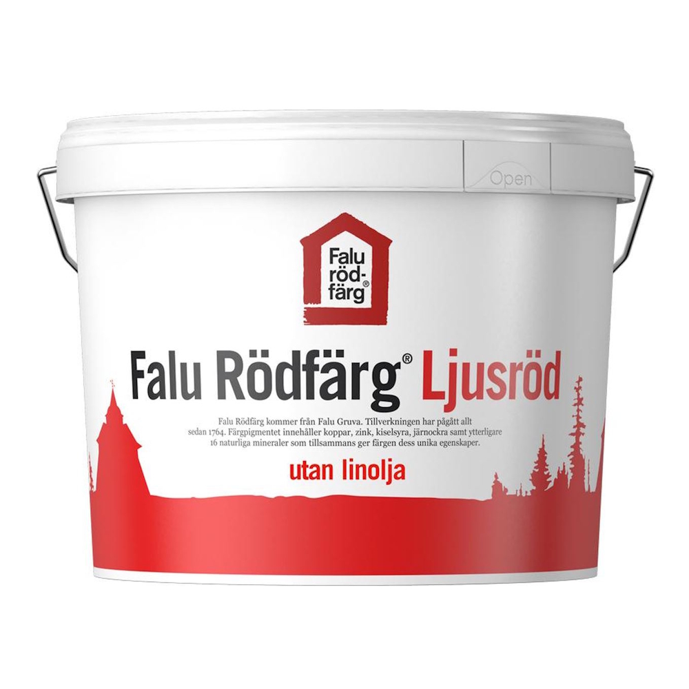 Falu Rödfärg Original Ljusröd 10 Liter Utan Linolja