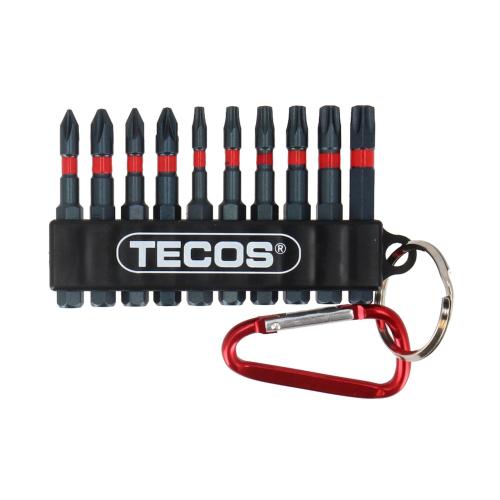 Bit Set Mat Impact T-B010R 10 Pieces 50mm Tecos