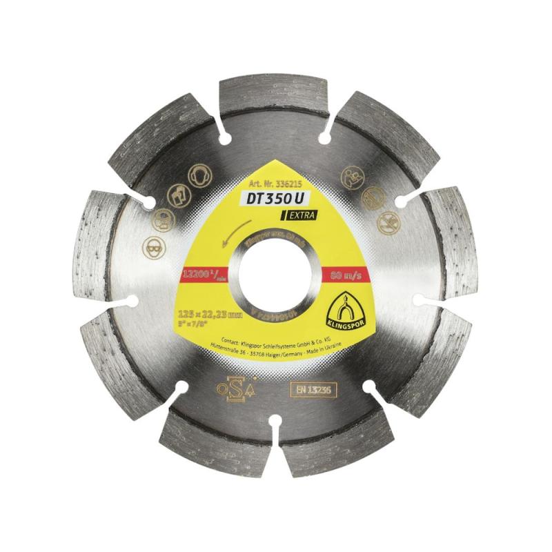 Diamantkapskiva DT350U Extra 9 Segment Av 10mm 125x2,4x22,23mm Klingspor