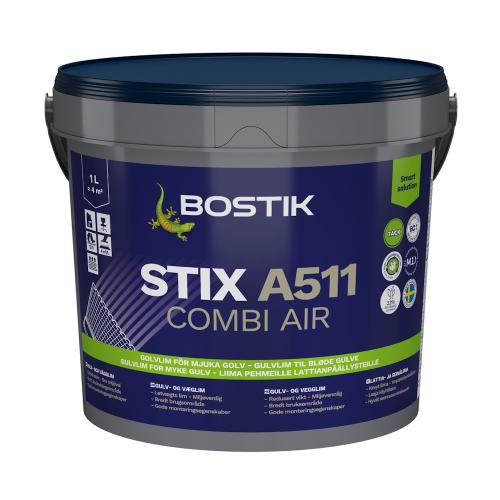Gulvlim Vinyl Stix A511 Combi 1 Liter Hvid Bostik