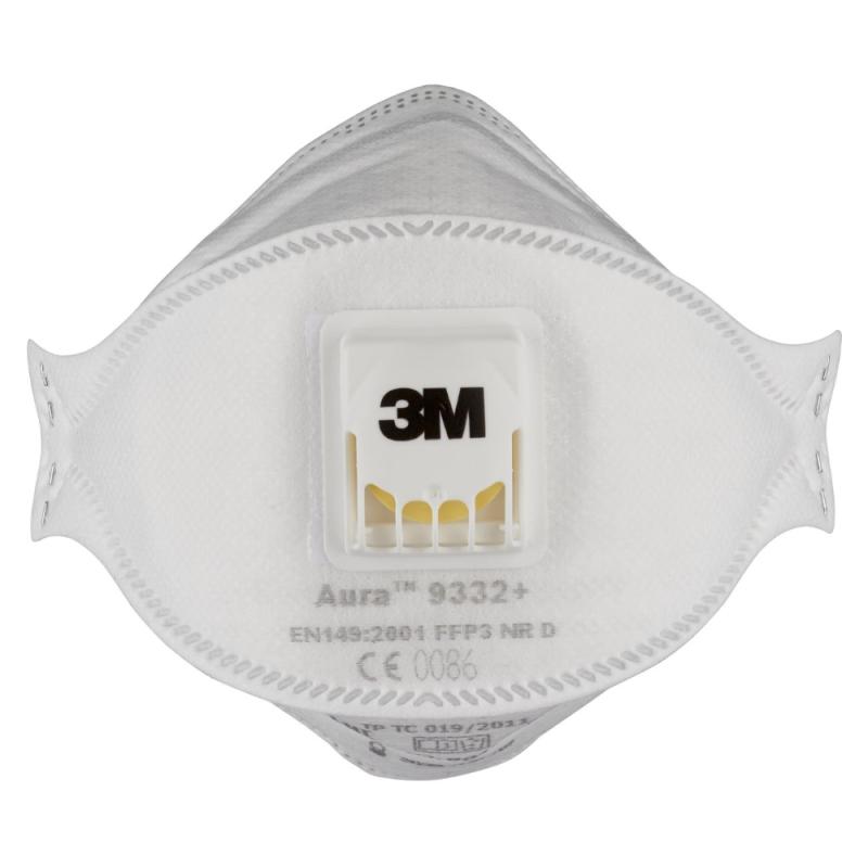Andningsskydd 9332+ Aura FFP3 Med Ventil 10st 3M
