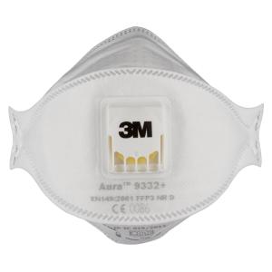 Åndedrætsværn 9332+ Aura FFP3 Med Ventil 10stk 3M