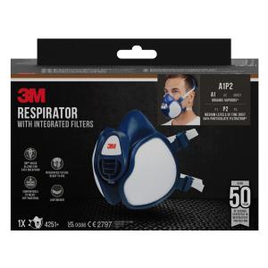 Andningsskydd 4251+ Med Filter A1P2 Organiska Ångor 3M