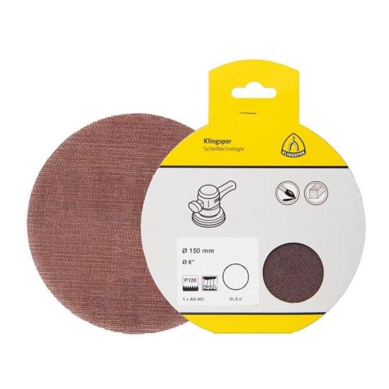Slipnät AN 400 Kardborre Diy K80 150mm 5stx5pak Klingspor