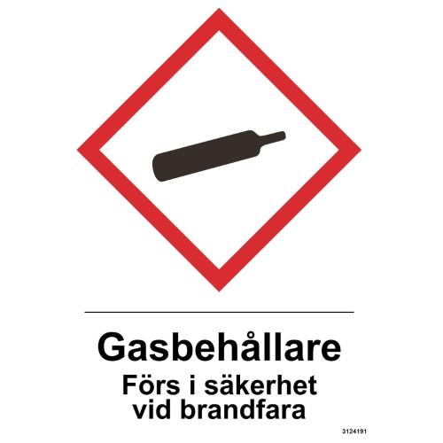 Klistermærke Gasbeholdere I Sikkerhed 105x148mm 3stk Unigraphics