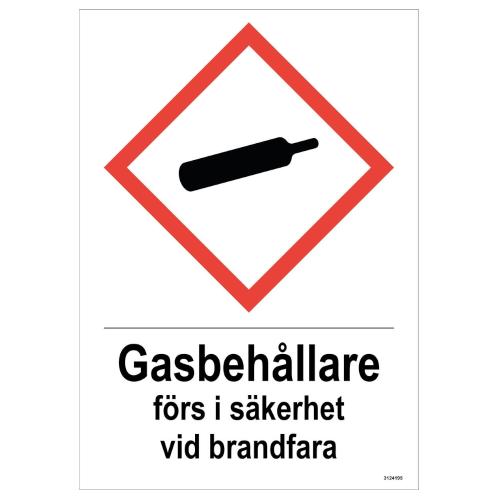 Klistermærke Gasbeholdere I Sikkerhed 148x210mm 3stk Unigraphics