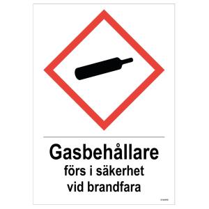 Klistermærke Gasbeholdere I Sikkerhed 148x210mm 3stk Unigraphics