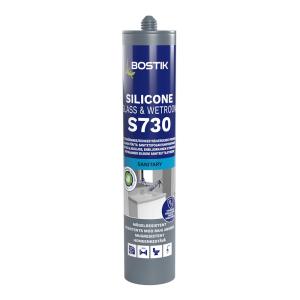 Silikonfogmassa S730 Silicone Glass Och Wetroom 0,3 Liter Manhattan Grey Bostik