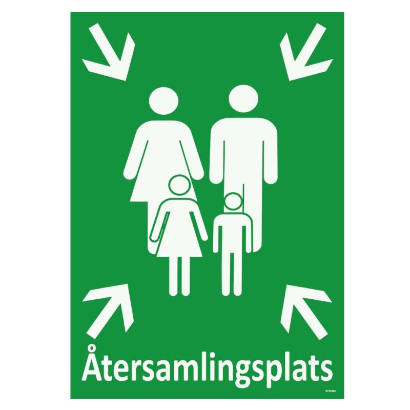 Skylt Återsamlings Plats Aluminium 297x420mm Unigraphics
