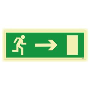 Skilt Evakuering Pil Højre Lysende Aluminium 420x148mm Unigraphics