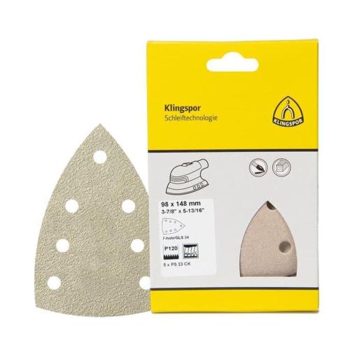 Slibepapir PS 33 CK Diy Velcro 7 Huller K80 98x148mm 5stkx5pak Klingspor