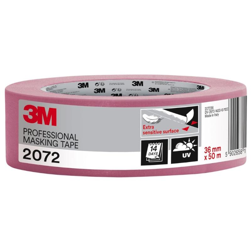Maskeringstape 2072 Professionel 36mmx50m Pink 3M