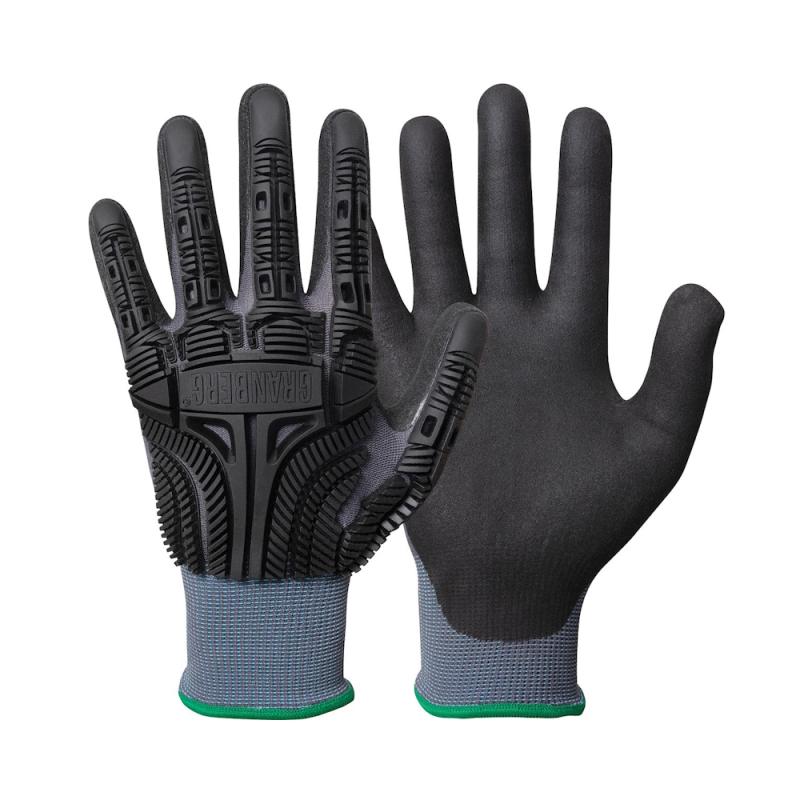 Slagbeskyttelseshandske 5502 Nylon Nitril Sort Størrelse 8 Granberg