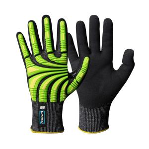Stødbeskyttelseshandske 9007 Typhoon Nitril Størrelse 12 Sort Grøn Granberg