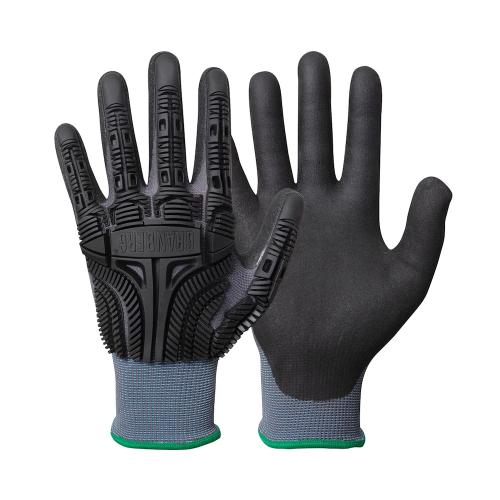Slagbeskyttelseshandske 5502 Nylon Nitril Sort Størrelse 10 Granberg