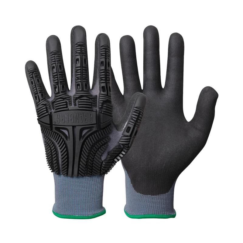 Slagbeskyttelseshandske 5502 Nylon Nitril Sort Størrelse 12 Granberg