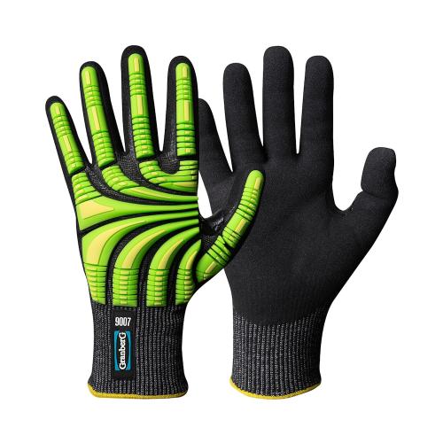 Stødbeskyttelseshandske 9007 Typhoon Nitril Størrelse 11 Sort Grøn Granberg