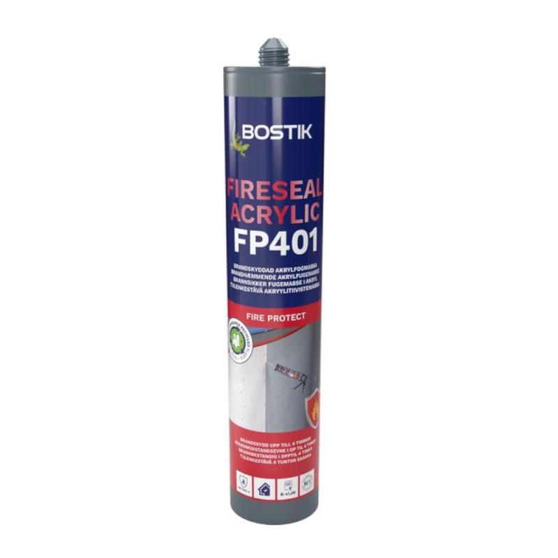 Brandfogmassa FP401 Fireseal Acrylic 300ml Vit Bostik