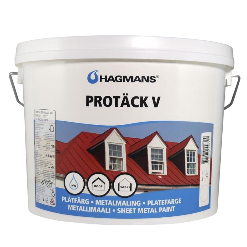 Plåtfärg Protäck V 4 Liter Tegelröd Hagmans