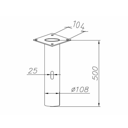 Adapter Betongfundament Arvika, Rostfritt Stål, Norlys