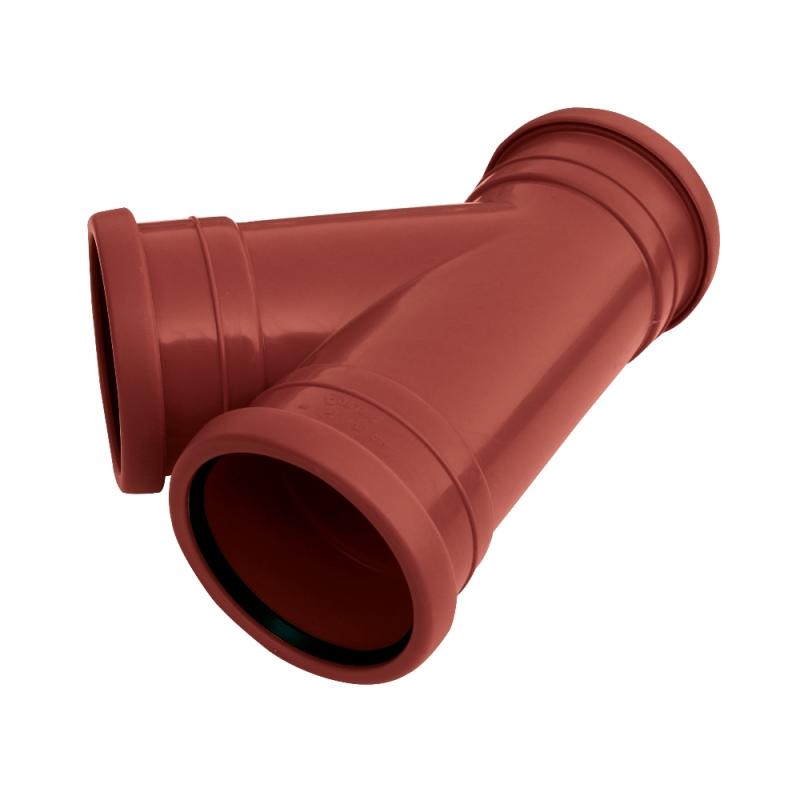 Land-Manifold 3-Muffe 110mmx45o Polypropylen Pipelife