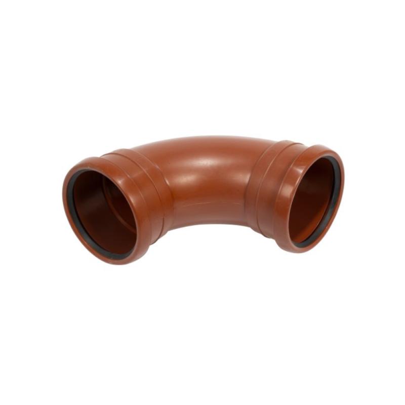 Jordbøjning Lang Radius 2-Muffer 110mmx88,5° Polypropylen Pipelife