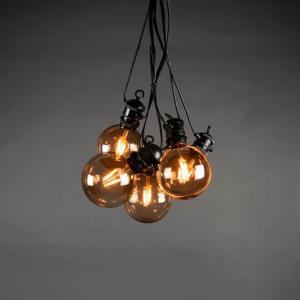 Startset 10 Amber LED Bruna Rök Lampor IP44 Svart Konstsmide